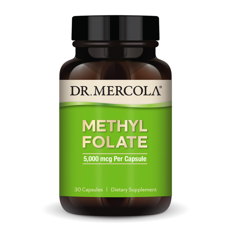 Dr. Mercola Methyl Folate - Supports Detoxification & Cellular Health - 5-MTHF Folate - Bioavailable Formula - 5 mg - 30 Capsules
