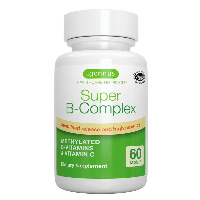 Igennus Super B-Complex Methylated B Vitamins, All Day Nutrient Delivery, Clean Label, MTHFR Supplement with Methylfolate & B12 Methylcobalamin, Vega