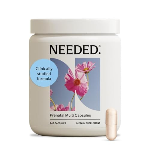 Needed. Multivitamin with Choline Capsules for Prenatal, Pregnancy, Breastfeeding, Postpartum | Expertly-Formulated & Third-Party Tested| 30-Day Supp