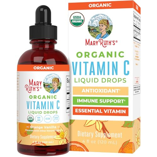 MaryRuth Organics Organic Vitamin C Supplement | Liquid Vitamin C Liquid Drops for Adults & Kids | Immune Support Supplement for Overall Health | Veg