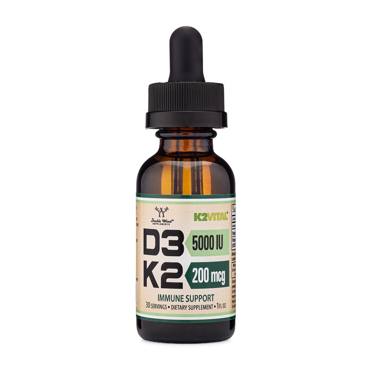 Vitamin D3 K2 5,000 IU Liquid Drops (5,000 IU of D3 and 200mcg of 99.9% All-Trans Patented K2 MK-7 (K2Vital)) Max Absorption Liquid Vitamin D Drops (