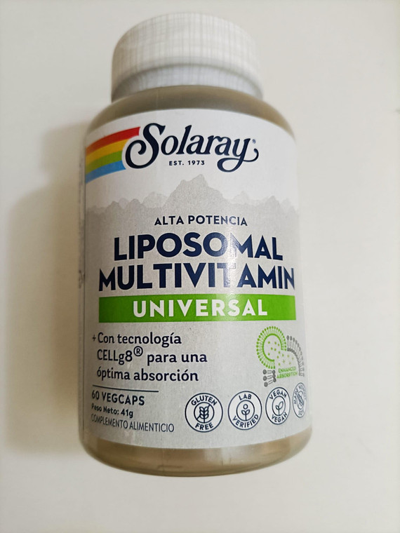 SOLARAY Liposomal Multivitamin for Men & Women, High Potency, Enhanced Absorption Vitamin C, Vitamin D, Biotin, Methyl B-12, Odor Neutral & Gentle Di