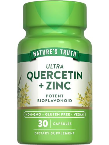 Nature's Truth Quercetin with Zinc | 30 Capsules | Vegan, Non-GMO & Gluten Free Supplement | Potent Bioflavonoid