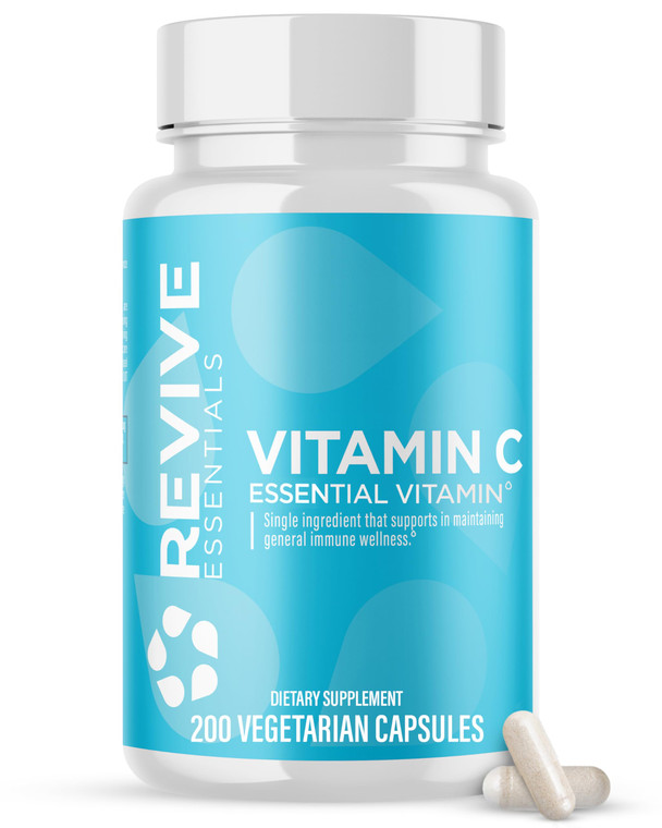 Revive MD Vitamin C Capsules, 1000mg - High-Potency VIT C Ascorbic Acid Dietary Supplement for Immune Support & Antioxidant Health - No Fillers & Non