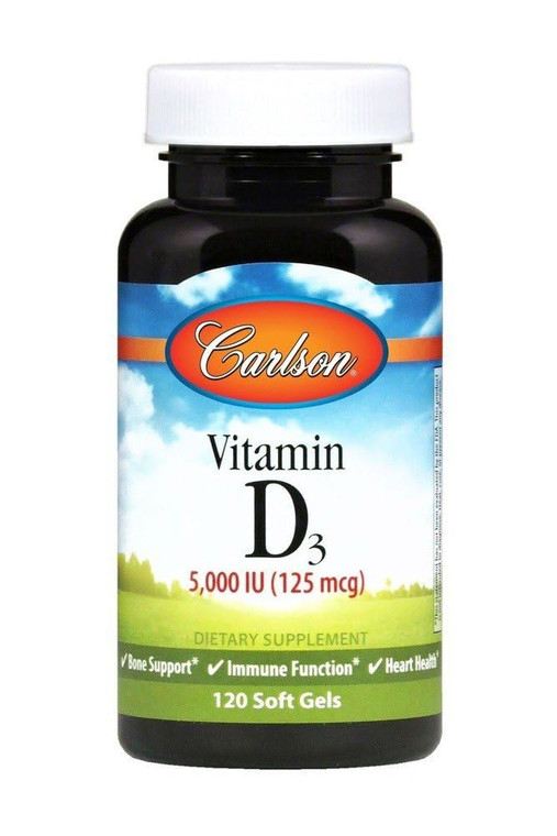 Carlson Labs Vitamin D3 5000 IU Soft Gels, 120 Count