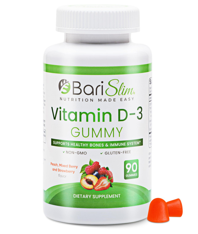 BariSlim Bariatric Vitamin D-3 Gummies - Specially Formulated Gummy Vitamin for Patients After Weight Loss Surgery - Easy to Digest and Great Tasting