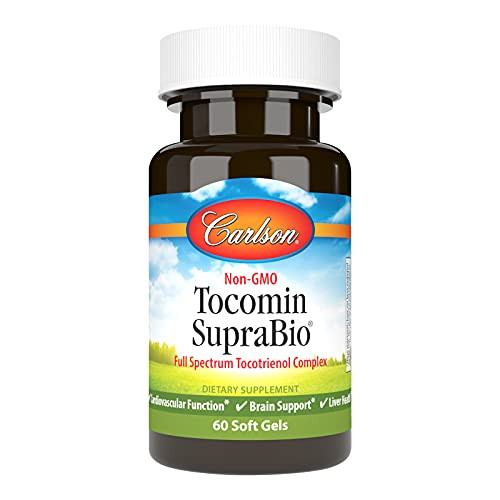 Carlson - Tocomin SupraBio, Bio-enhanced Tocotrienol Complex, Supports Healthy Brain & Cardiovascular System, 60 soft gels