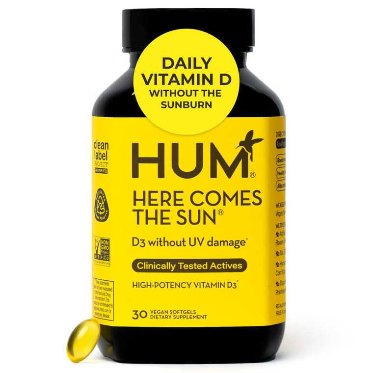 HUM Here Comes The Sun Immune Support Supplement with Vitamin D Supplements for Women and Men for a Healthy Immune System, D3 Vitamin Supports Bone H