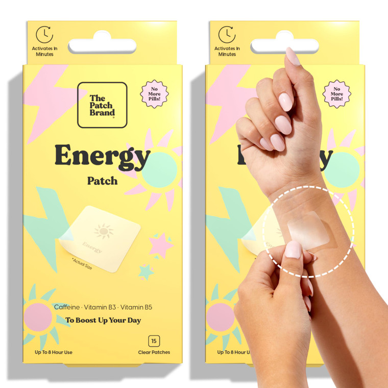 The Patch Brand Energy Patches | Supports Energy with Caffeine and B5 and B3 | All Natural Wellness Patch Plant Based and Cruelty Free Water Resistan