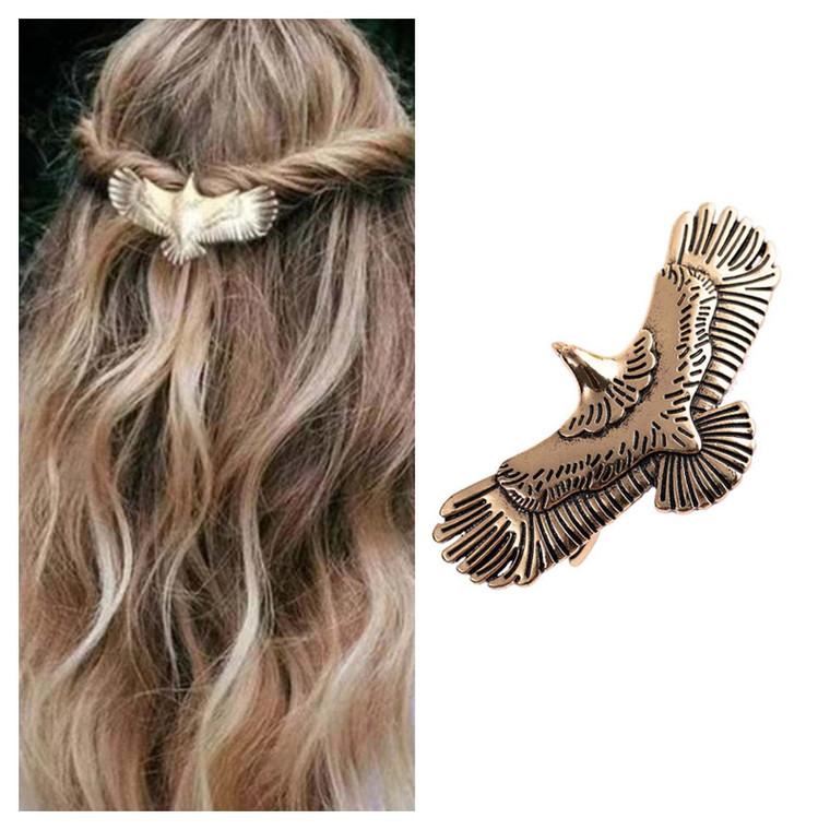Andelaisi Vintage Eagle Hair Clip Barrettes Gold Eagle Hair Barrettes Metal Barrette Head Clips French Hair Pin Decorative Headwear Hair Accessories