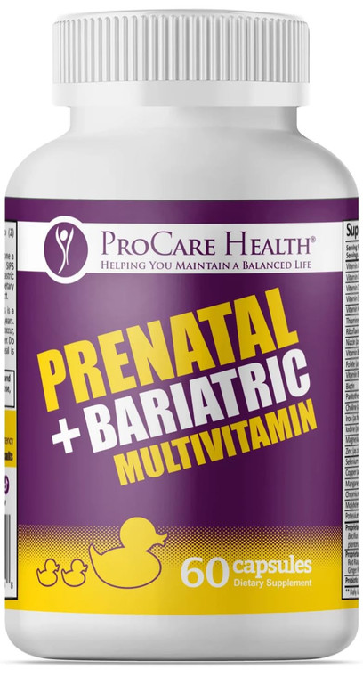 ProCare Health Prenatal Bariatric Multivitamin with Iron (60 Easy to Swallow Capsules)  for Women, Bariatric Vitamins for Gastric Bypass & Gastric S