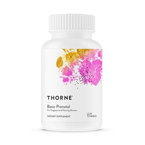 THORNE - Basic Prenatal - Well-Researched Folate Multi for Pregnant and Nursing Women Includes 18 Vitamins and Minerals, Plus Choline - Gluten, Dairy