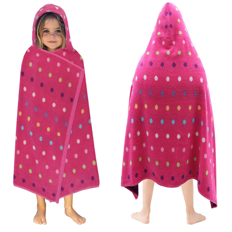 ORIGINAL KIDS Hooded Bath Towel Wrap - 100% Cotton Jacquard Reversible Large Hooded Kids Towel - Toddler Shower Pool Beach Towel - Soft Plush Absorbe