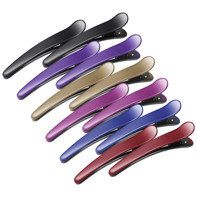 Hair Clips for Styling, Sublaga 12 Pcs Non-Slip Colorful Plastic Duckbill Alligator Hair Barrettes Pins for Women, Baby Kids and Girls, 3.5" (12pcs G