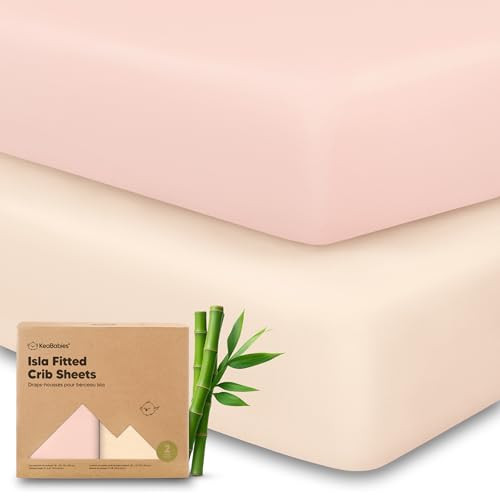KeaBabies 2-Pack Baby Crib Sheets for Boys, Girls - 52x28 Viscose Derived from Bamboo Toddler Bed Sheets Neutral, Fitted Crib Mattress Cover for Stan