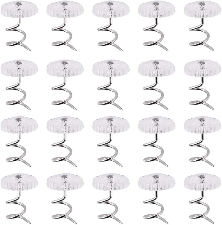 Akstore 20 Pcs Bed Skirt Pins Clear Heads Twist Pins for Upholstery, Slipcovers and Bedskirts, Bedskirt Pins (20PCS)