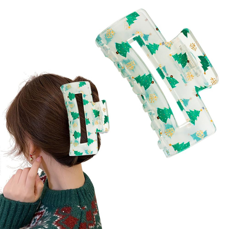 Christmas Hair Clips for Women and Girls Winter Snowman Exquisite Design Large Non-Slip Claw Clip Hair Styling Accessories Hair Clips for Women Hair