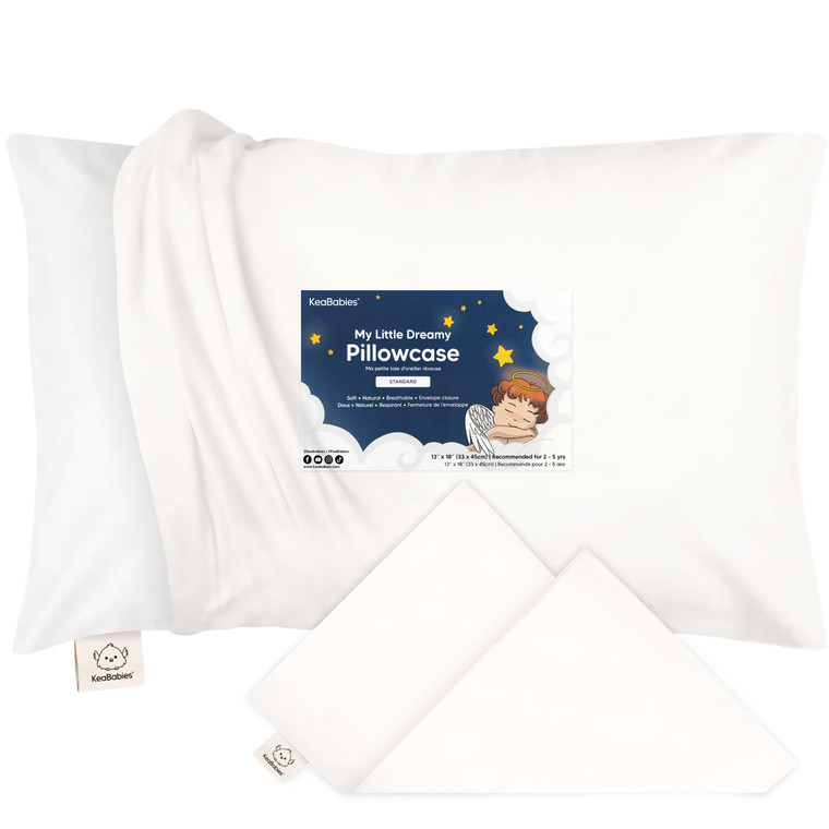 KeaBabies Toddler Pillowcase 13"x18" - Organic Cotton Toddler Pillowcase for Kids, Boys, Girls, Soft & Durable Cotton Cover for Miniature Sleepy Pill