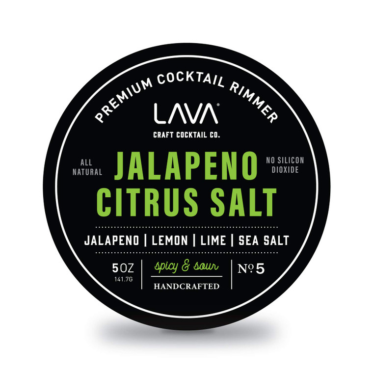LAVA Premium Jalapeno Citrus Margarita Salt Cocktail Rimmer, All Natural Spicy Margarita Rimmer Salt, Sea Salt Rocks, Real Lime, No Silicon Dioxide,