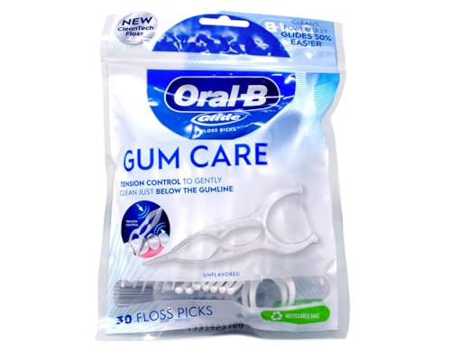 Oral-B Glide Gum Care Floss Picks, Multi, Unflavored, 30 Count (Pack of 1)