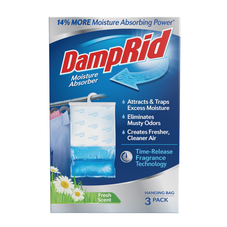 DampRid Fresh Scent Hanging Moisture Absorber, 16 oz., 3 Pack - Eliminates Musty Odors for Fresher, Cleaner Air, Ideal Moisture Absorbers for Closet,