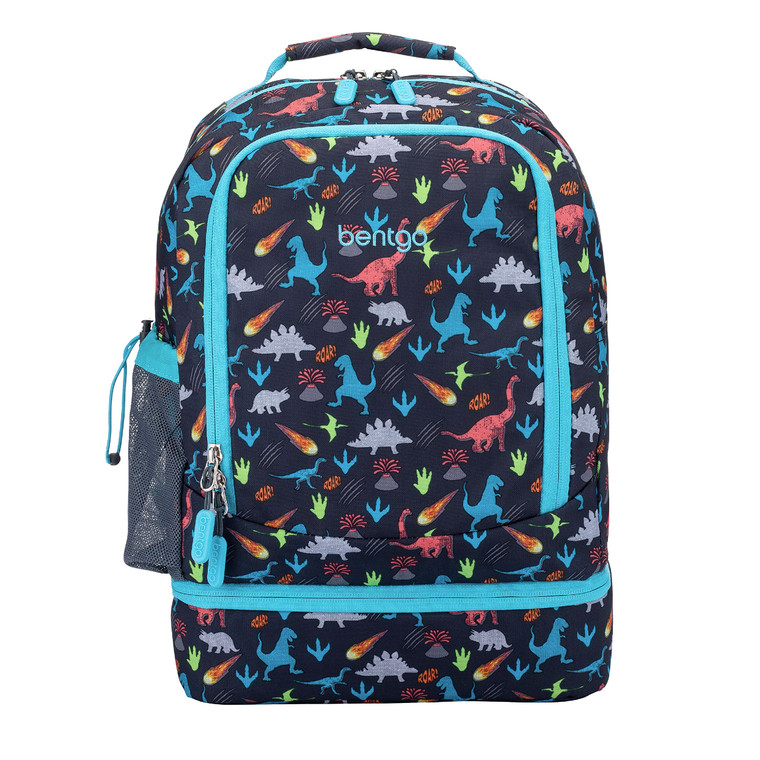 Bentgo Kids 2-in-1 Backpack & Insulated Lunch Bag - Durable 16 Backpack & Lunch Container in Unique Prints for School & Travel - Water Resistant, Pa