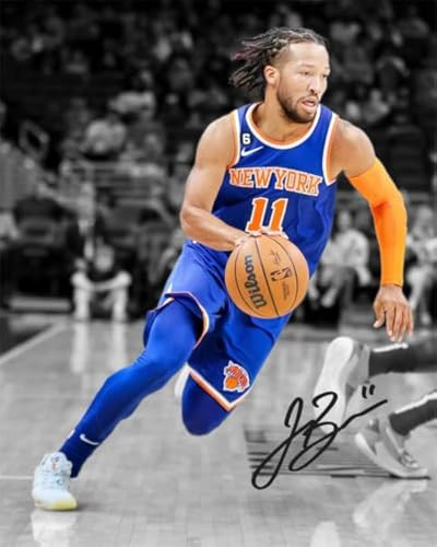 Ikonic Fotohaus Jalen Brunson Signed Photo Autograph Print Wall Art Home Decor, 8 x 10 Inch, White