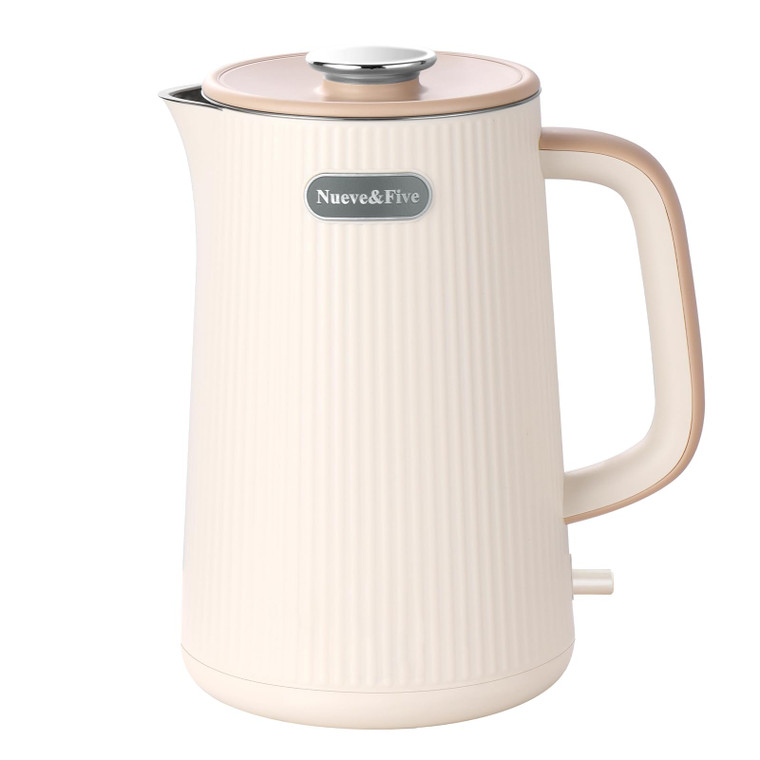 Nueve&Five 1.7L (57oz) Large Electric Kettle Perfect for 7+Cups of Tea and Coffee,2 quarts Double Wall Big Electric Tea Kettle,Auto Shut Off,1200W Ho