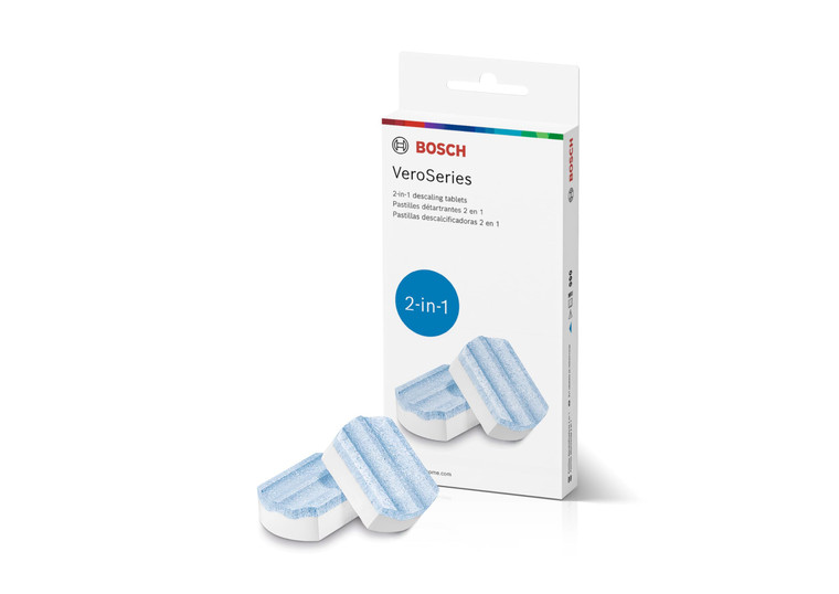 Bosch Original TCZ8002US Descaling Tablets, 3 Tablets Per Pack, 2-in-1 Eliminates Limescale and Protects Against Corrosion VeroCafe Fully Automatic E