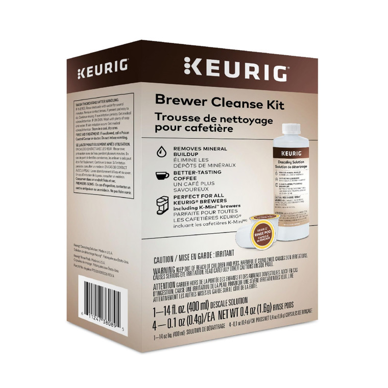 Keurig Brewer Cleanse Kit For Brewer Descaling and MaintenanceIncludes Descaling Solution & Rinse Pods, Compatible with Keurig Classic/1.0 & 2.0 K-Cu