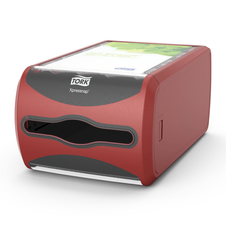 Tork Xpressnap Countertop Napkin Dispenser Red N4, Signature Range, 5.7" x 7.5" x 12.1", 6436000