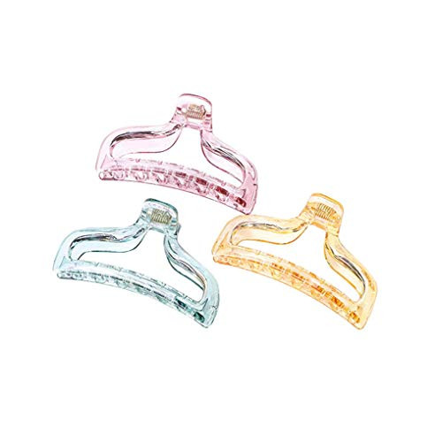 3Pcs Acrylic Hair Clips Hollow Hair Claw Clips Non Slip Simple Vintage Hair Clamps Barrette Hair Sectioning Styling Accessories for Fine Thin and Thi