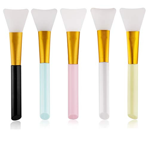 Silicone Facial Makeup Brush, Face Mask Applicator, Multi Colors - Pack of 5
