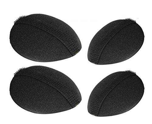 ericotry 4Pcs(2 Large+2 Small) Sponge Hair Pads Bump Up Tools Volume Hair Headwear Fluffy Hair Padding Insert Holder for women (Black)