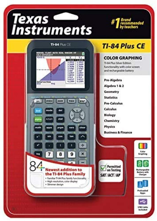 Texas Instruments TI-84 Plus CE Silver Graphing Calculator
