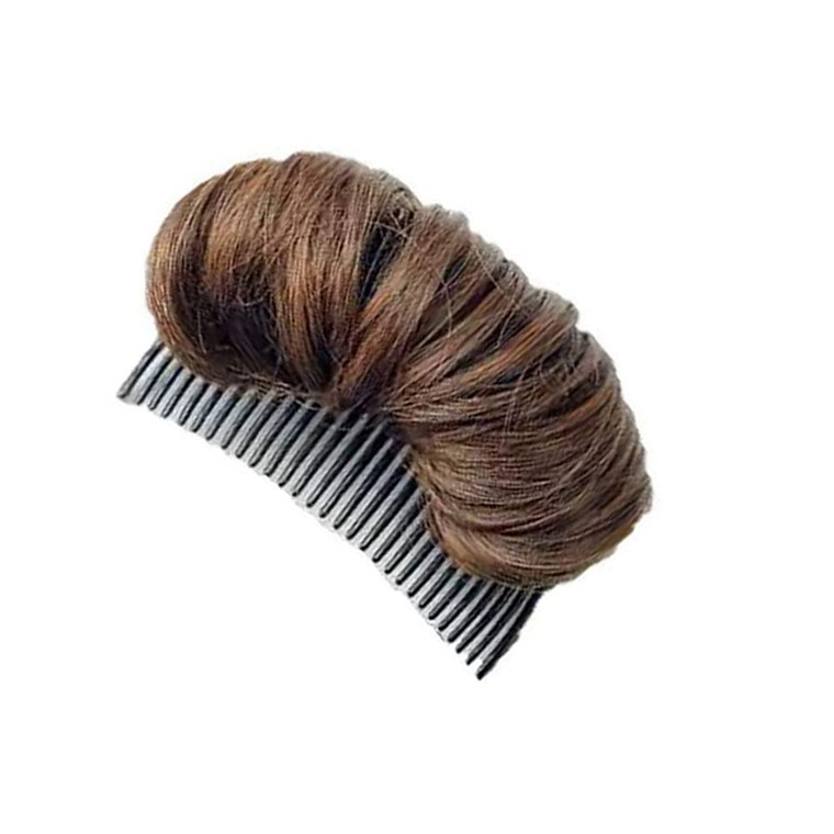 Erioctry Hair Bun Invisible False Hair Clip Charming Fluffy Princess Styling Volume Hair Pad for Women Girls Light Brown 10cm length