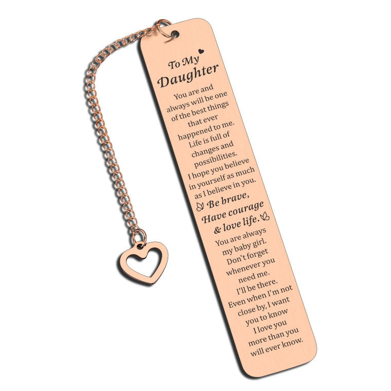 Daughter Bookmark, Gifts for Daughter Adult, Easter Basket Stuffers for Girls, Daughters Gifts from Mom Dad, Sweet 16 18 Birthday Gifts for Daughter,