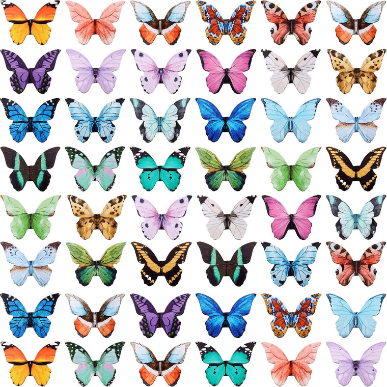 Nezyo 48 Pcs Butterfly Magnetic Bookmarks Cute Foldable Page Markers Clips for Book Lovers Students Reading Stationery Supplies Office Presents(Butte