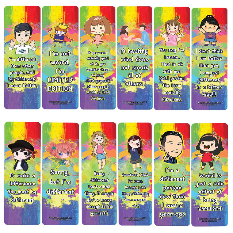Creanoso I'm Different from Other People Bookmarks (30-Pack)  Premium Gifts Bookmarks for Bookworm  Stocking Stuffers for Men, Women, Teen, Adults