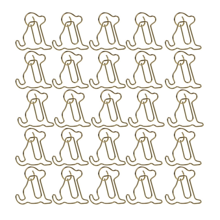25 Pcs Bronze Color Dog Shaped Paper Clips Cute Animal Bookmarks Animal Shaped Cute Paperclip for Office School Supplies Bookmark Office School Party