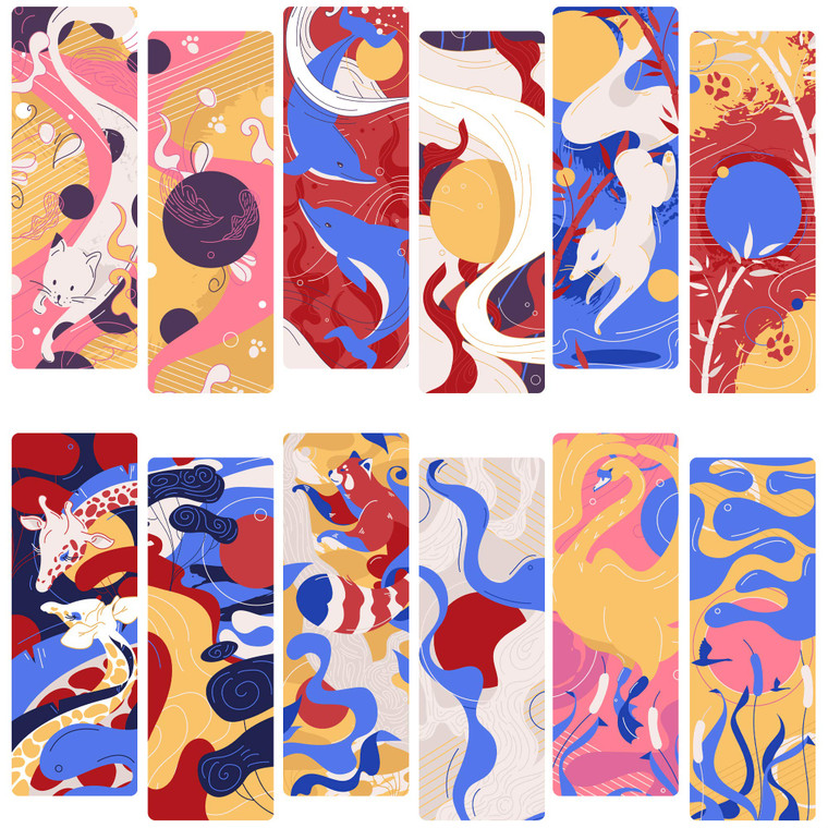 Livin Harmony Japanese Bookmarks for Women & Kids - Cute Bookmarks for Book Lovers - Book Marks for Japanese School Supplies - Cool Aesthetic Bookmar