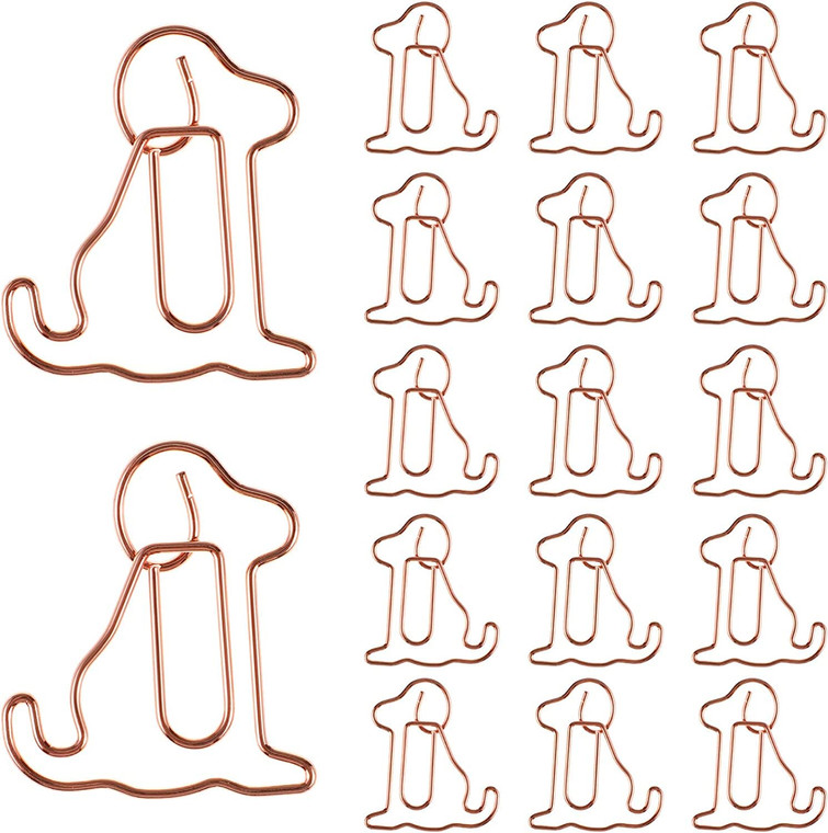 25pcs Dog Shaped Paper Clips Cute Animal Bookmarks Animal Shaped Cute Paperclip for Office School Supplies Bookmark Office School Party Notebook