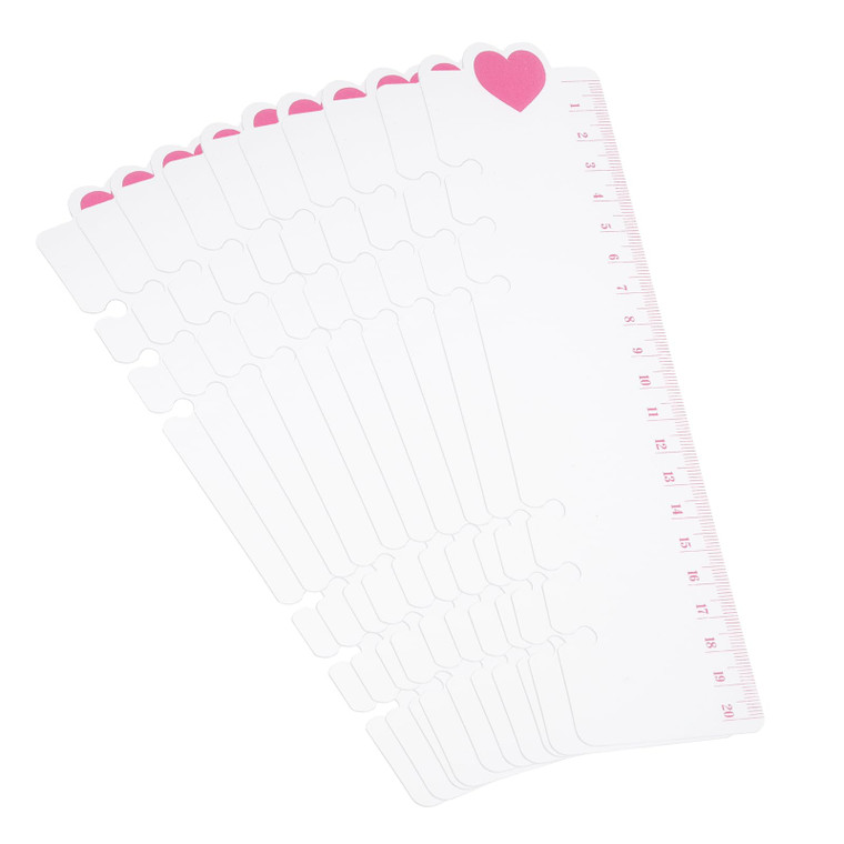 PATIKIL 8.7"x2.2" Bookmark Ruler, 10 Pack Snap-in Ruler Page Marker Book Mark Measuring Tools for 6-Hole Binder Notebook, Pink Heart Shape