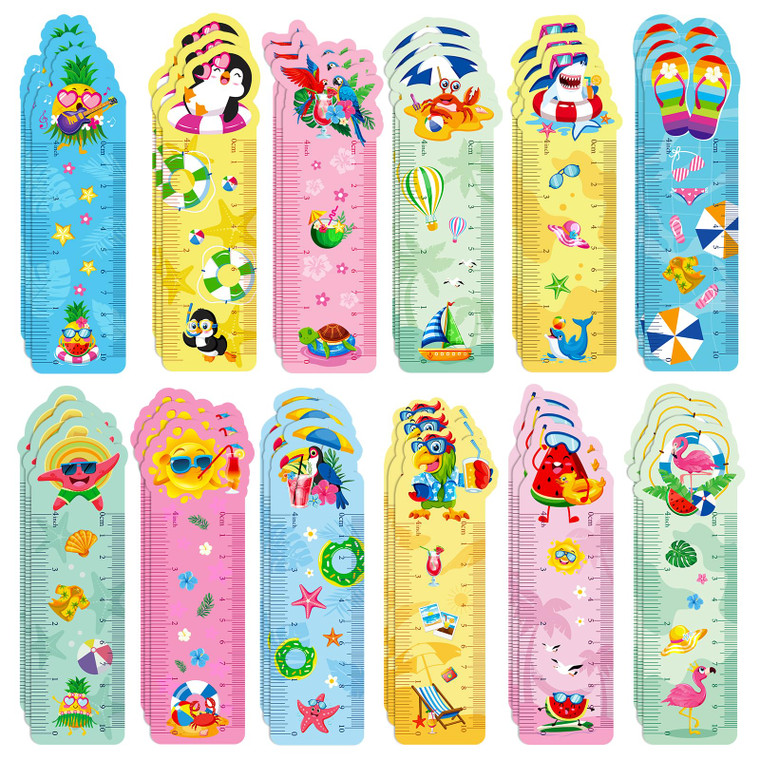 MWOOT 36 Pieces Cute Bookmarks,Double-Side Printing Paper Page Markers,Funny Bookmarks Bulk,Summer Hawaii Bookmark Card Page Clips,Back to School Sup
