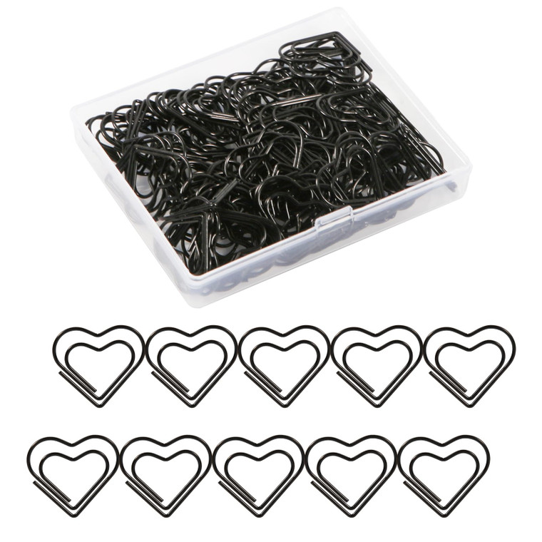 100pcs Mini Paper Clips, Cute Love Heart Paper Clips Stainless Steel Metal Paper Clips Small Bookmarks for Sorting Organizing Crafts Papers Kids Offi