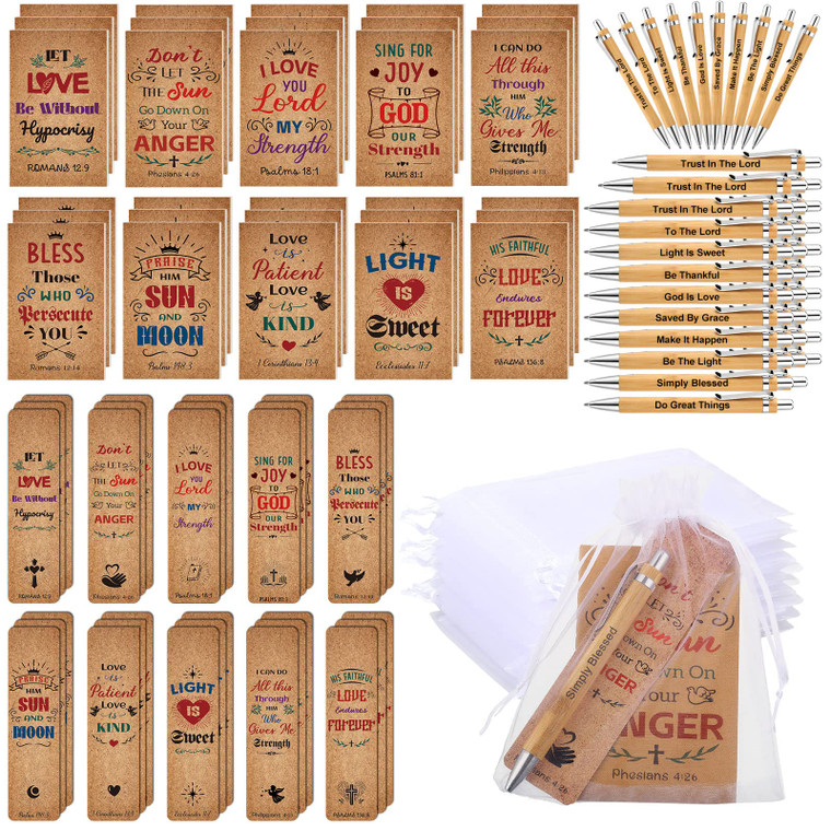 Sinmoe 120 Pcs Fathers Day Bible Gifts Set Include Bible Verses Bookmarks Christian Book Markers Scripture Ballpoint Pens Christian Notebooks White O