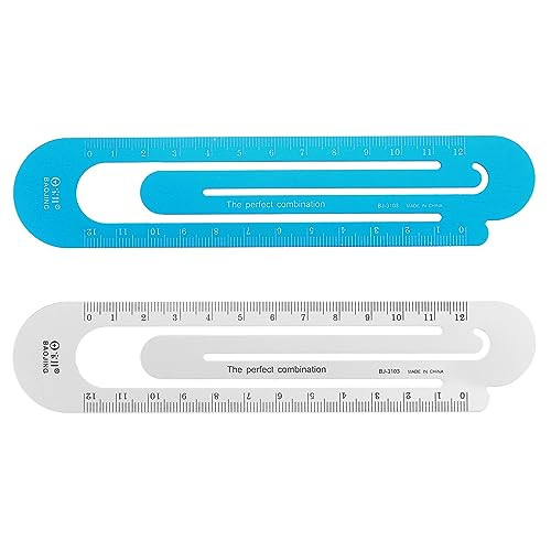 HARFINGTON Straight Ruler 12cm Metric Bookmark Clip Ruler Metal Aluminum Alloy Scale on Both Sides Measuring Scale Tool for Measure Study Reading Cla