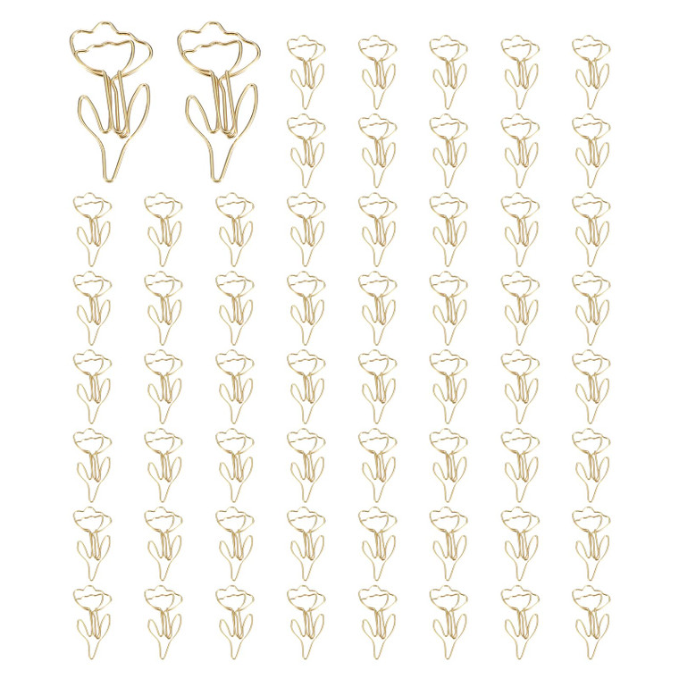 PATIKIL Cute Paper Clip, 60Pcs Flower Shape Paper Clip Metal Funny Bookmarks Planner Clips Clamp for Home Office Supplies Desk File Organization Wedd