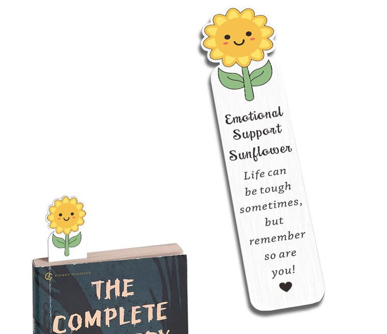 Inspirational Stocking Stuffers for Teens Girls 8-10, Christmas Stocking Stuffers for Women College Girls, Emotional Sunflower Bookmarks Gifts, Motiv