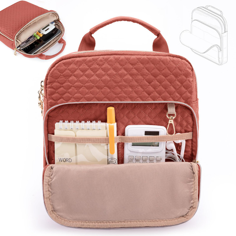 Book Sleeve with Zipper Book Pouch,Quilted Book Carrier, Book Covers for Book Lovers,Multi-Pocket Book Protector Case for Hardcover,Book Accessories,